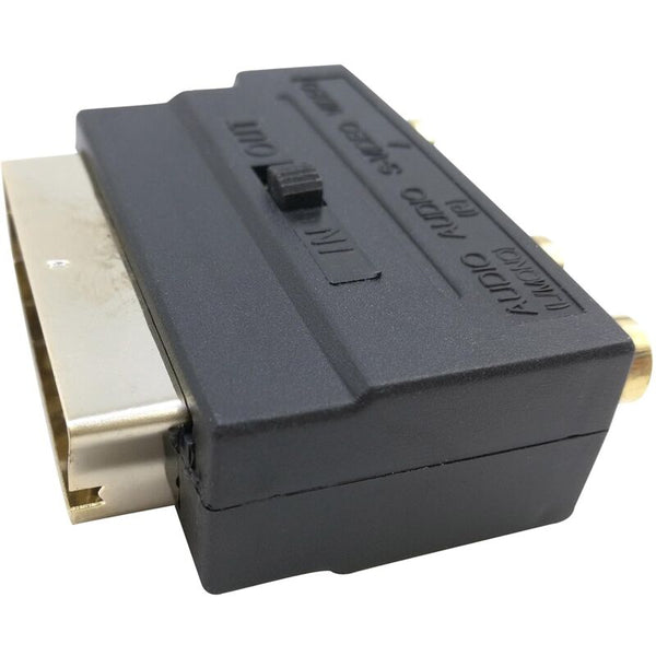 Rgb Scart To 3 Rca Av Female Converter Adapter Black Audio Cables & Adapters