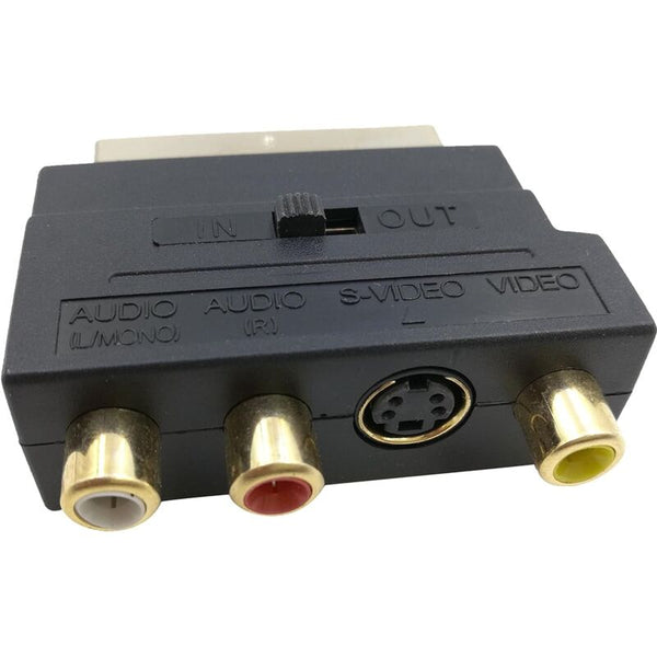 Rgb Scart To 3 Rca Av Female Converter Adapter Black Audio Cables & Adapters