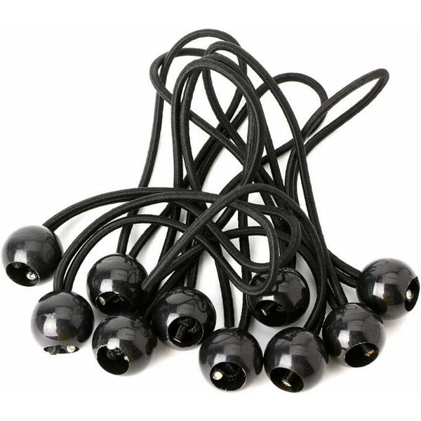 12 Pcs Black Tarpaulin Bungees Balls Cord For Banner Tarpaulins Pavilions Tents Hooks Ropes Cords & Slings