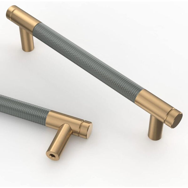 10 Pieces Kitchen Cabinet Handles Gray Gold 128Mm Alloy Furniture With Screws For Desks Drawers Furniture Parts