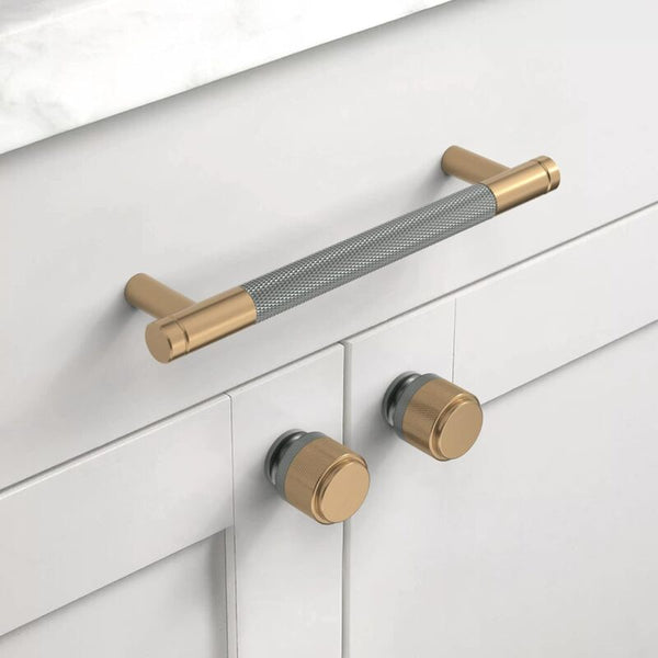 10 Pieces Kitchen Cabinet Handles Gray Gold 128Mm Alloy Furniture With Screws For Desks Drawers Furniture Parts