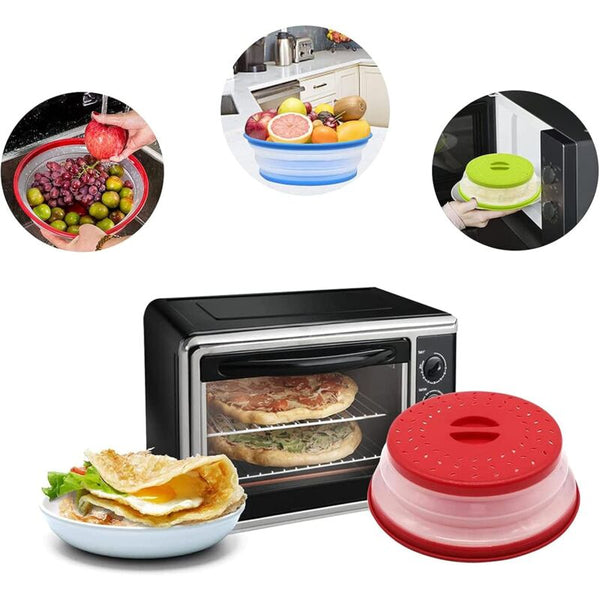 Foldable Microwave Cover 2 Pieces Food Heating Splatter With Steam Microwaves