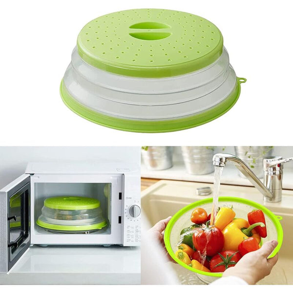 Foldable Microwave Cover 2 Pieces Food Heating Splatter With Steam Microwaves