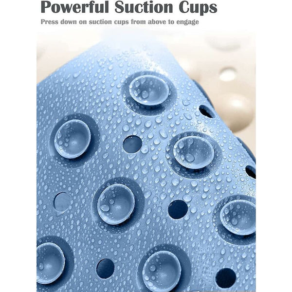 Blue Non Slip Shower Mat 70X40cm With Drainage Holes & Suction Cups Non Slip Appliqués & Mats