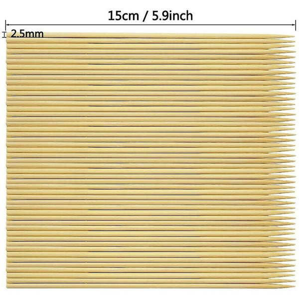 400 Bamboo Skewers Sticks For Bbq Fruit Chocolate Fondue Fountain 15Cm Party Tableware & Serveware