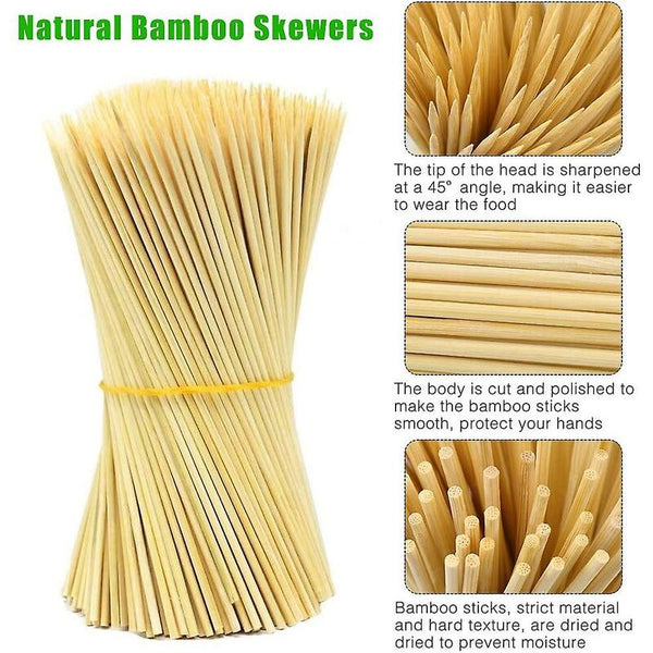 400 Bamboo Skewers Sticks For Bbq Fruit Chocolate Fondue Fountain 15Cm Party Tableware & Serveware