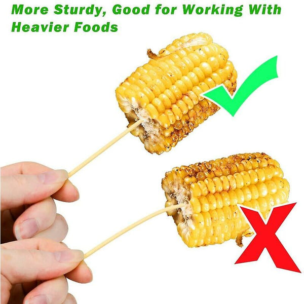 400 Bamboo Skewers Sticks For Bbq Fruit Chocolate Fondue Fountain 15Cm Party Tableware & Serveware