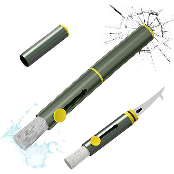3 In 1 Multifunctional Car Cleaning Brush Dust Remover Tire Stone Hook Window Breaker Hammer. Feather Duster Other Automotive Care Supplies