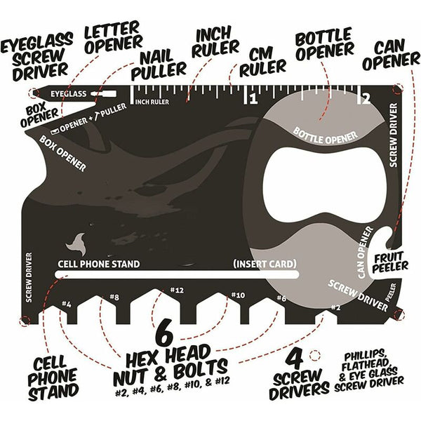 Multi Tool18 In Multifunction Card Holder Stainless Steel Pocket Gadget Bottle Opener Men Multi Tools