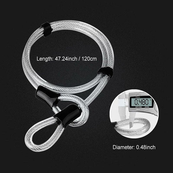 Bicycle U Lock + Steel Cable With Bracket 2 In 1 Flexible Locks & Security