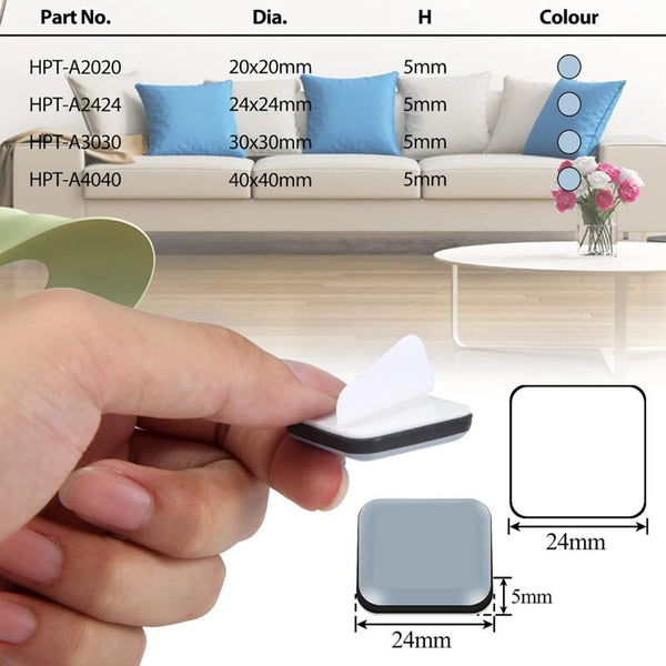 Furniture Sliders 16 Pieces Ptfe Teflon Square Self Adhesive Suitable For Smooth Floors And Carpets Furniture Parts