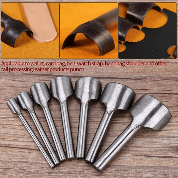 7 Pcs Half Round Diy Leather Craft Tools Arc Shape Belt End Cutter Strap Semicircle Punch (10 40Mm) Other Leather Tools