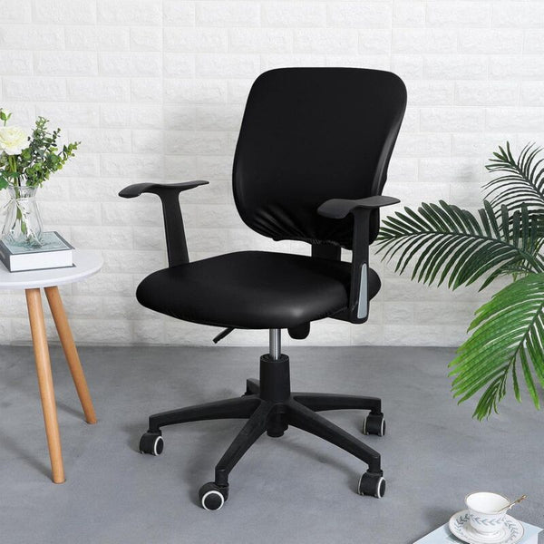 Pu Office Chair Seat Cover Waterproof Stretchable Removable Protector Slipcovers