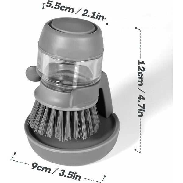 Soap Dispensing Dish Brush For Kitchen Cleaning Gray Soap Dishes & Dispensers