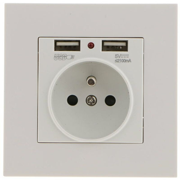 Sharplace Wall Socket Dual Usb 5V/2100Ma Port Convenient And Easy To Manage Electrical Sockets