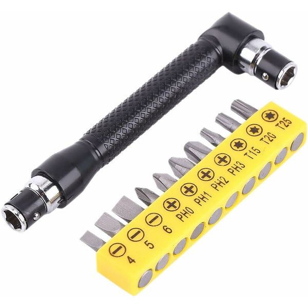 10 Pcs Screwdriver L Shaped Extension Handle Double Head Hex Socket Torx Slotted Kit Tool Screwdrivers & Nutdrivers