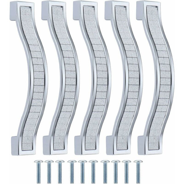 10 Pcs Alloy Rhinestone Crystal Drawer Pulls Handles For Dresser Kitchen Cabinet Cupboard Silver 96Mm Dressers & Chests Of Drawers