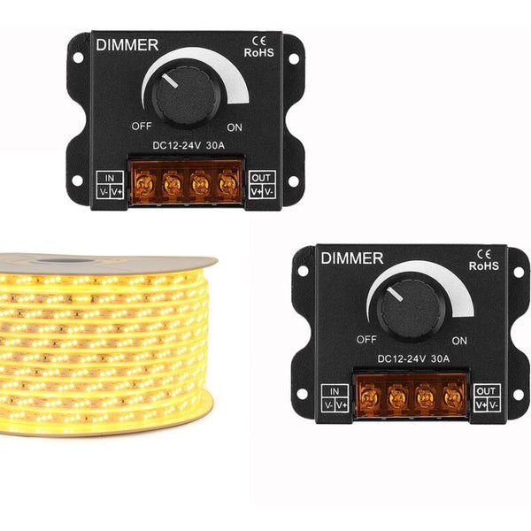Led Rotary Dimmer Switch Dimming Controller Dc 12V 24V 30A Pwm Knob For Adjusting Brightness(2 Pack) Electrical Switches & Dimmers