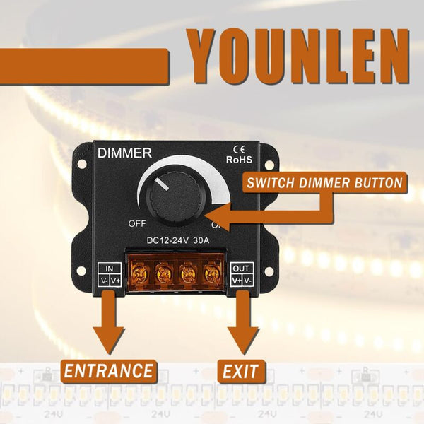 Led Rotary Dimmer Switch Dimming Controller Dc 12V 24V 30A Pwm Knob For Adjusting Brightness(2 Pack) Electrical Switches & Dimmers
