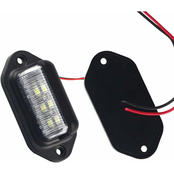 Universal 6Led License Plate Light Door Step For Trailer Rv Truck 2 Pack Lights