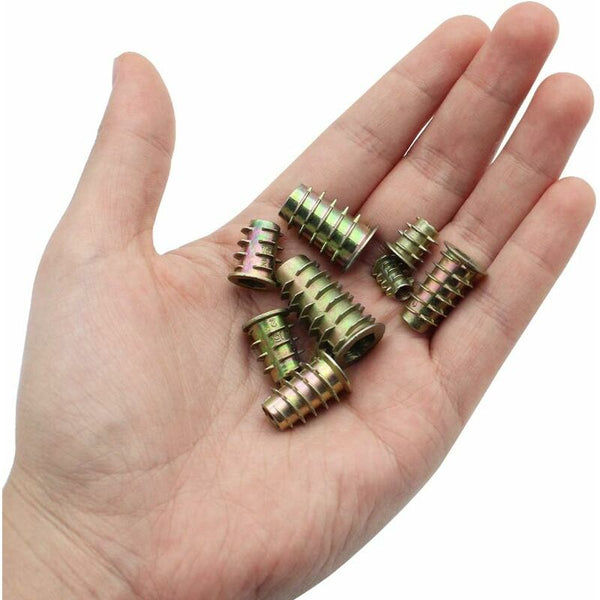 230 Pcs Zinc Alloy Hex Threaded Insert Nuts External M4 M5 M6 M8 For Wood Furniture Screws & Bolts