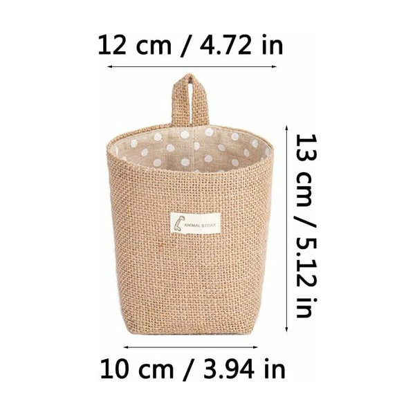 Set Of 4 Foldable Cotton Linen Storage Baskets With Handles Storage Bins & Baskets