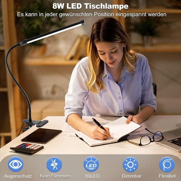 8W Dimmable Usb Desk Lamp With 3 Modes (Cool/Warm/Natural) 10 Brightness Levels Led For Office Education Lamps