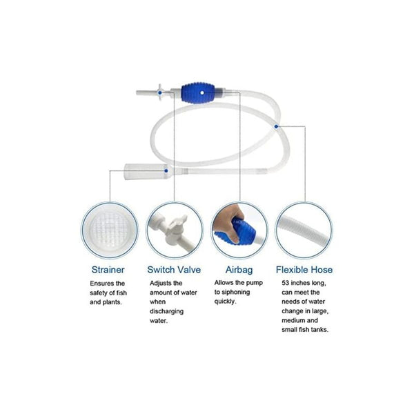 Aquarium Cleaning Kit 5 In 1 Algae Scraper And Gravel Cleaner Hand Siphon Pump To Drain Replace Aquariums