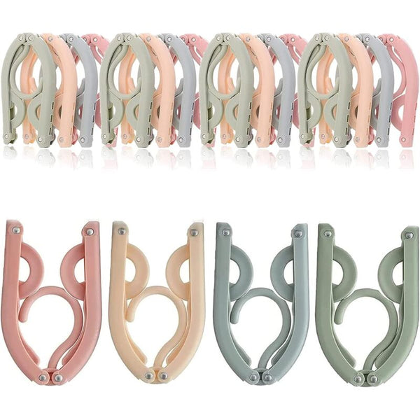 12 Pack Foldable Plastic Travel Hangers Space Saving With Non Slip Multi Functional Accessories For Clothes Hangers