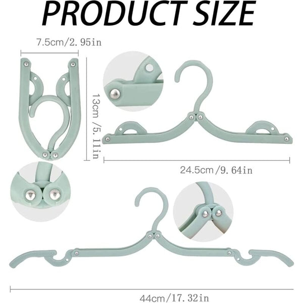 12 Pack Foldable Plastic Travel Hangers Space Saving With Non Slip Multi Functional Accessories For Clothes Hangers