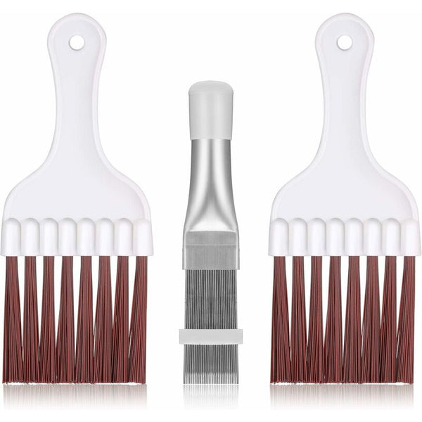 3 Pcs Air Conditioner Condenser Cleaning Brush Stainless Steel Fin Cleaner Refrigerator Coil Portable Air Conditioners