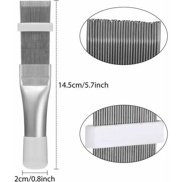 3 Pcs Air Conditioner Condenser Cleaning Brush Stainless Steel Fin Cleaner Refrigerator Coil Portable Air Conditioners