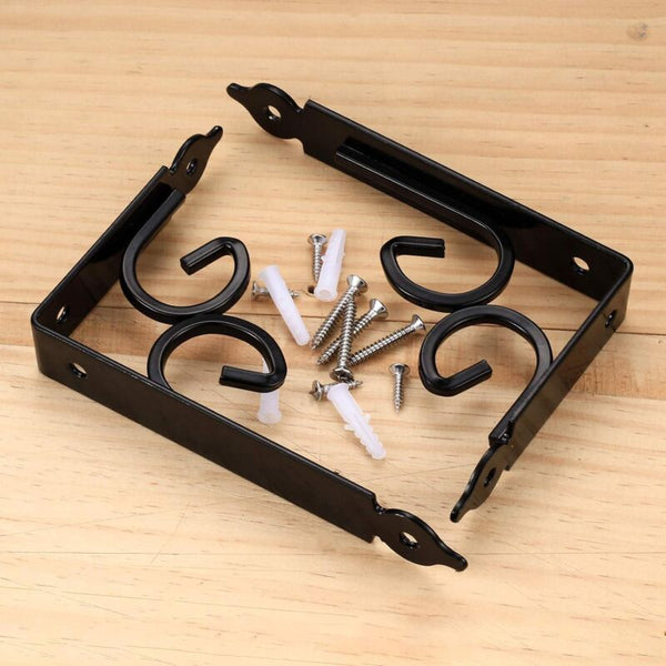 2 Pcs Wall Shelf Brackets 90 Degree Triangle Metal Angle For Bookshelf Kitchen Black Braces & Brackets