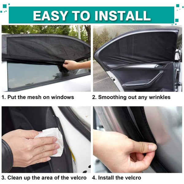 Baby Car Sun Shade 2 Pieces Sock By Blocking Uv Rays Protecting From Children And Pets (Black) (Xl) Sun Visors