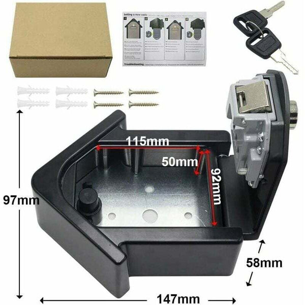 Wall Mounted Key Safe Box With Digital Code & Emergency Keys Large Xl Size Outdoor For Home Key Safes Boxes & Hideaways