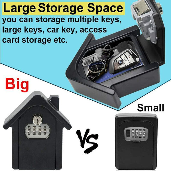 Wall Mounted Key Safe Box With Digital Code & Emergency Keys Large Xl Size Outdoor For Home Key Safes Boxes & Hideaways