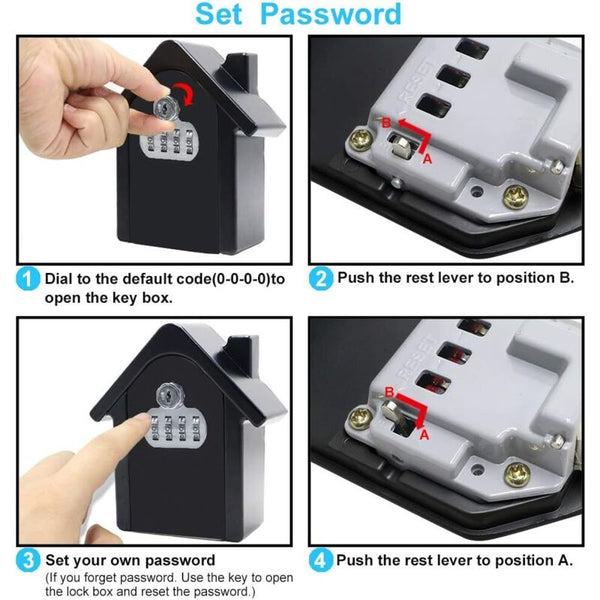 Wall Mounted Key Safe Box With Digital Code & Emergency Keys Large Xl Size Outdoor For Home Key Safes Boxes & Hideaways