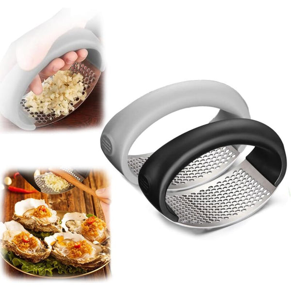 Stainless Steel Rocking Garlic Press Cooking Appliance Black & Gray 2Pc Garlic Presses