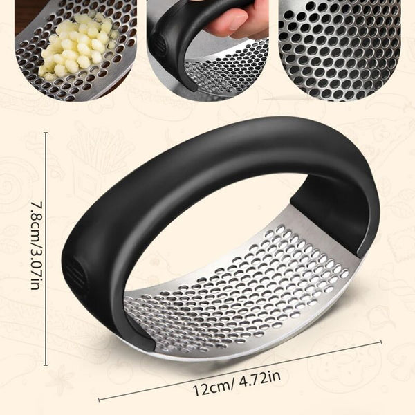 Stainless Steel Rocking Garlic Press Cooking Appliance Black & Gray 2Pc Garlic Presses