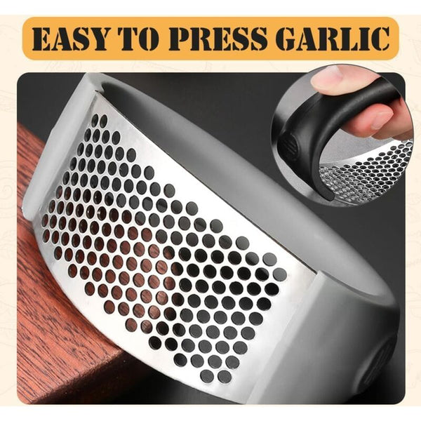 Stainless Steel Rocking Garlic Press Cooking Appliance Black & Gray 2Pc Garlic Presses