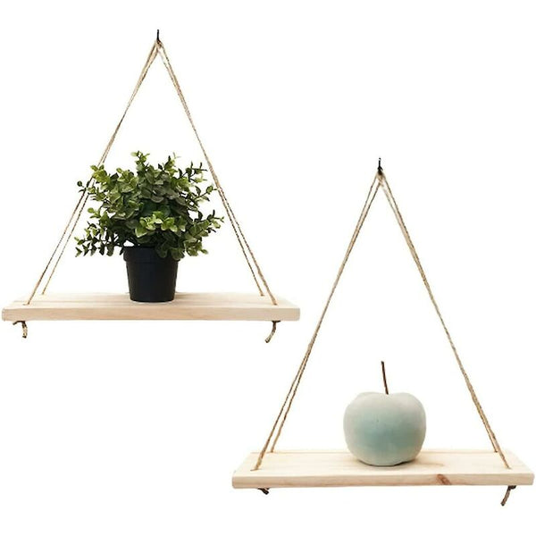 2 Pcs Set Hanging Wall Shelf Trendy Decoration In Recycled Wood Hook Included Pine 35 Cm X 14 Wall Shelves