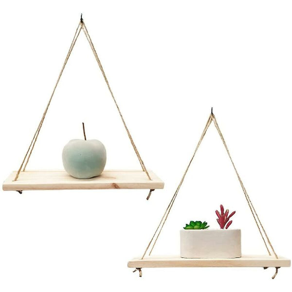 2 Pcs Set Hanging Wall Shelf Trendy Decoration In Recycled Wood Hook Included Pine 35 Cm X 14 Wall Shelves