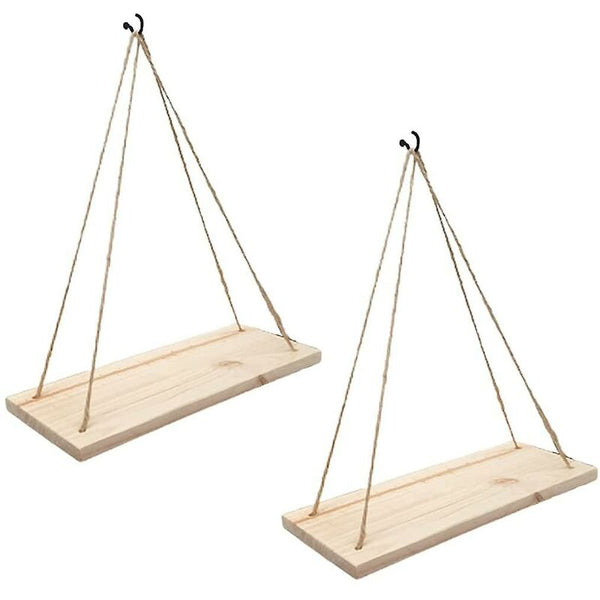 2 Pcs Set Hanging Wall Shelf Trendy Decoration In Recycled Wood Hook Included Pine 35 Cm X 14 Wall Shelves
