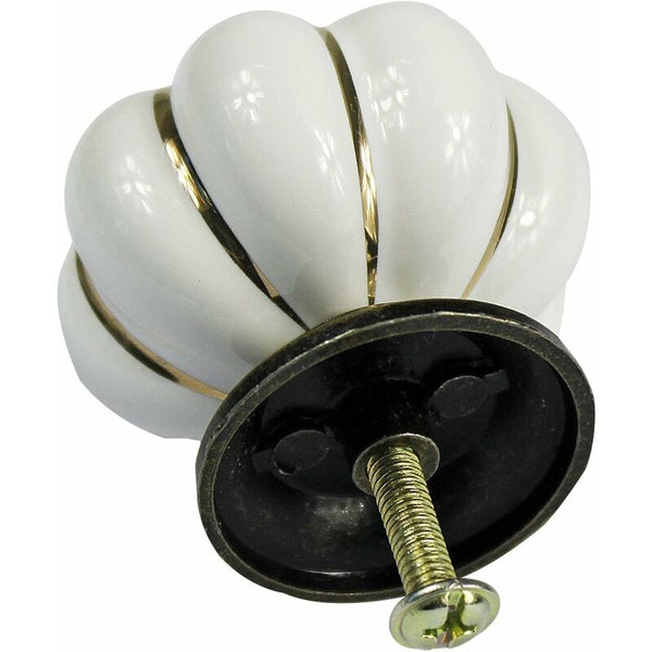 10 Pcs Style Ceramic Pumpkin Dresser Cupboard Drawer Pull Handles White Cabinet Knobs
