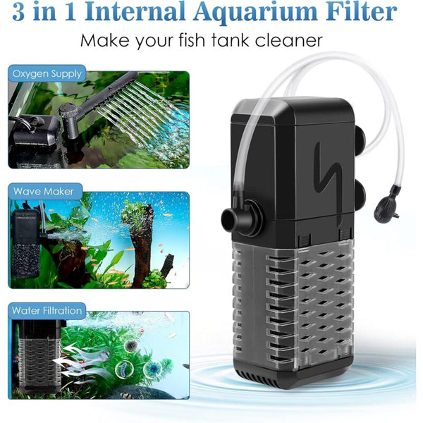 600L/H Internal Aquarium Filter For Tanks Up To 200L Aquariums