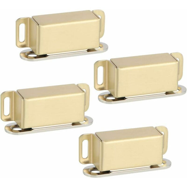 Magnetic Door Catches For Drawers Or Cabinets Closure Stainless Steel Gold Finish 4 Pcs Ecat001g 4P Fr Door Locks & Lock Mechanisms