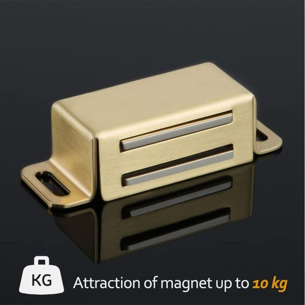 Magnetic Door Catches For Drawers Or Cabinets Closure Stainless Steel Gold Finish 4 Pcs Ecat001g 4P Fr Door Locks & Lock Mechanisms