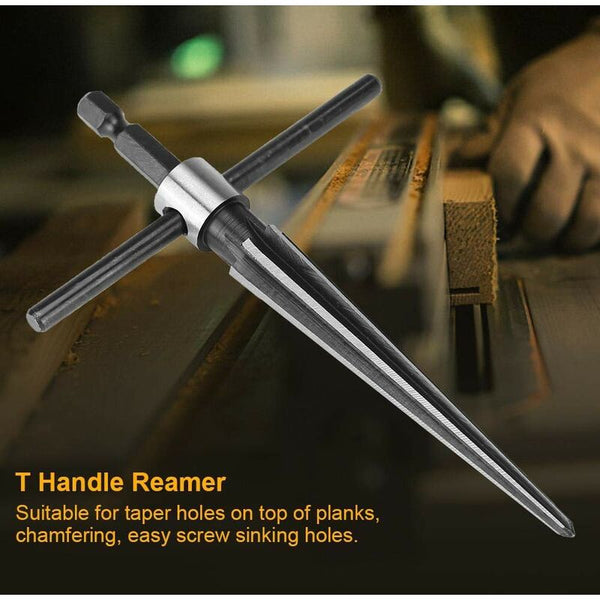 Hand Reamer Bridge Pin Hole T Shaped Tapered Hexagonal Handle Drilling Tool Power Drill Bits