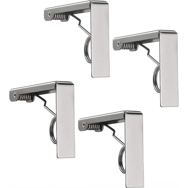 4 Pcs Tablecloth Clips Set Stainless Steel Anti Slip Spring Loaded Holder Table Cloths