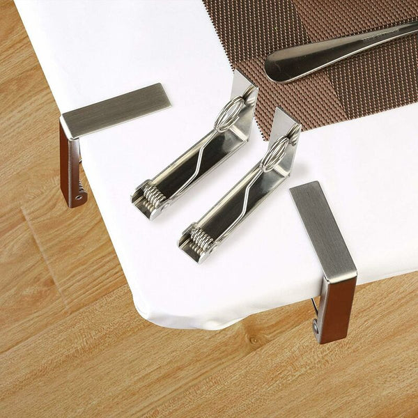 4 Pcs Tablecloth Clips Set Stainless Steel Anti Slip Spring Loaded Holder Table Cloths